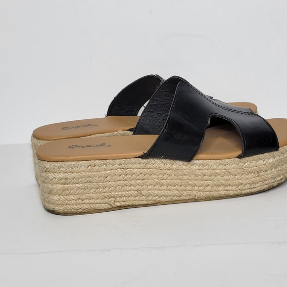 Quipid Platform Espadrilles Black Slides Size 7 - Picture 6 of 11
